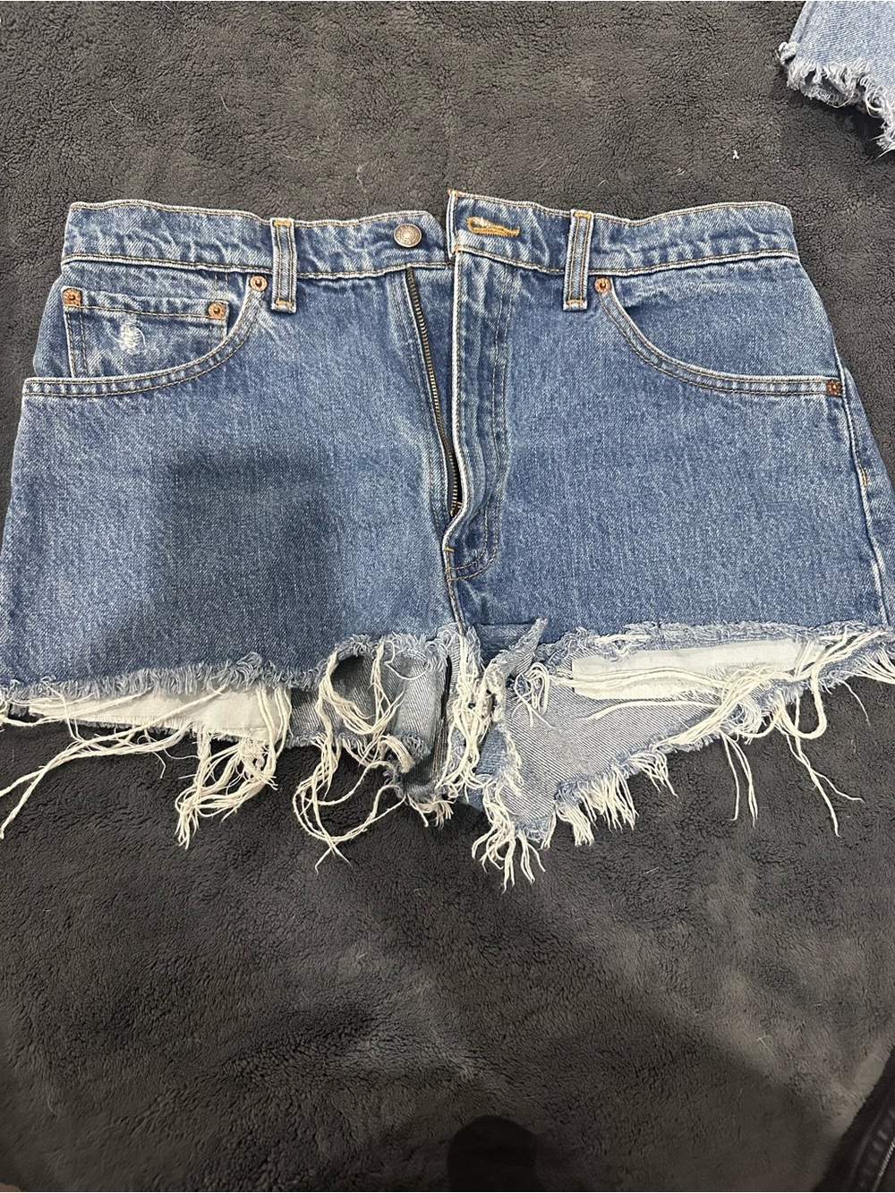 Levi's Blue Distressed Denim Cutoff Shorts